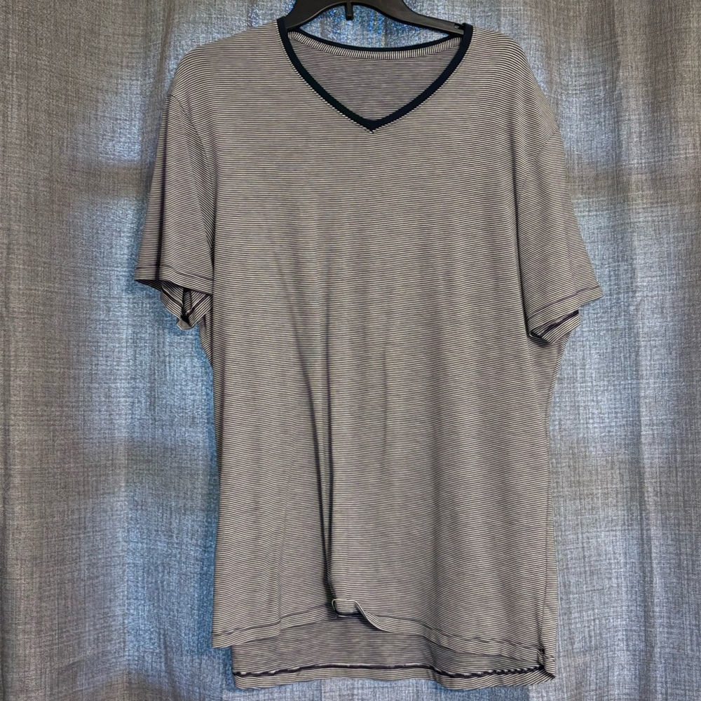 Lululemon 5 Year Basic Short Sleeve (Delta Stripe White True Navy)